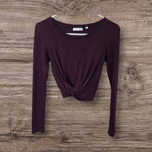 ⭐️Wilfred Purple Tie Front Crop Sweater Size XXS